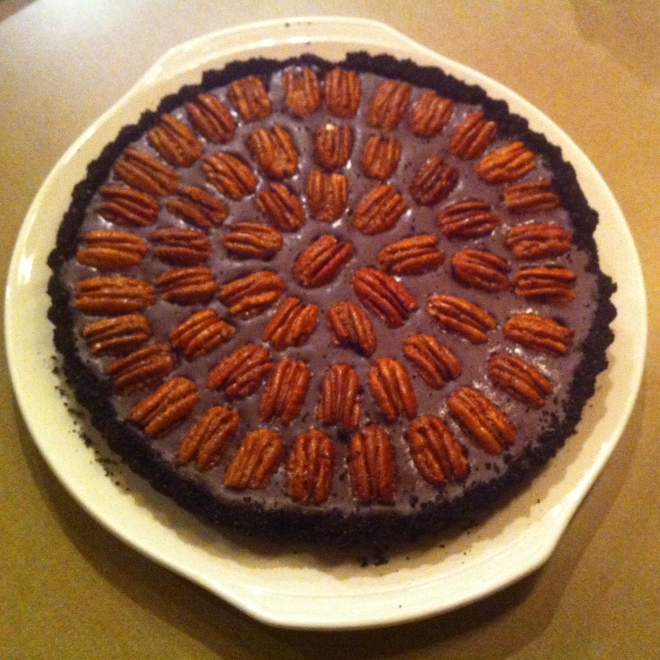 MEXICAN CHOCOLATE TART WITH SPICED PECANS